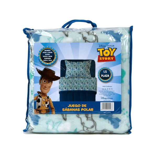 Sábana polar 1.5 plazas modelo Toy Story, marca Mashini